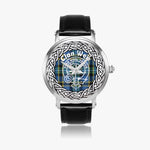 Scottish Weir Clan Tartan Crest Badge Silver Automatic Watch Size 46mm