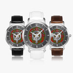 Clan Cumming Crest & Tartan Knot Sterling Silver Unisex Automatic Watch (Silver) Size 46mm
