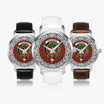 Fenton Scottish Clan Tartan Crest Badge Silver Automatic Watch Size 46mm