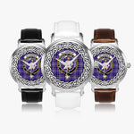 Allardice Scottish Clan Tartan Crest Badge Silver Automatic Watch Size 46mm