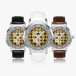 Scottish Macleod Clan Tartan Crest Badge Silver Automatic Watch Size 46mm