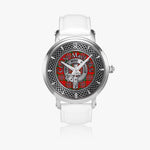 Clan MacLean Crest & Tartan Knot Sterling Silver Unisex Automatic Watch (Silver) Size 46mm