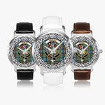 Paisley Scottish Clan Tartan Crest Badge Silver Automatic Watch Size 46mm