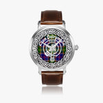 Scottish Dalrymple surname Scottish clan tartan crest badge Silver Automatic Watch Size 46mm