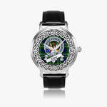 Mow Scottish Clan Tartan Crest Badge Silver Automatic Watch Size 46mm