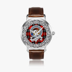 Marjoribanks Scottish Clan Tartan Crest Badge Silver Automatic Watch Size 46mm