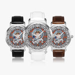 MacFarlane Scottish Clan Tartan Crest Badge Silver Automatic Watch Size 46mm