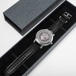 Scottish Borthwick Clan Tartan Crest Badge Silver Automatic Watch Size 46mm