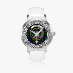 Russell Scottish Clan Tartan Crest Badge Silver Automatic Watch Size 46mm