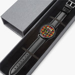 Scottish Buchanan Modern 2 Watch Tartan Crest Leather Strap Classic Plaid Watch