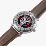 Scottish Tennant Clan Tartan Crest Badge Silver Automatic Watch Size 46mm