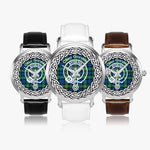 Scottish Gordon Clan Tartan Crest Badge Silver Automatic Watch Size 46mm