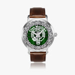 Maclean Scottish Clan Tartan Crest Badge Old Silver Automatic Watch Size 46mm