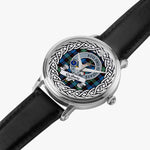 Guthrie Scottish Clan Tartan Crest Badge Silver Automatic Watch Size 46mm