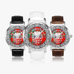 MacDonald of Keppoch Scottish Clan Tartan Crest Badge Silver Automatic Watch Size 46mm