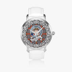MacFarlane Scottish Clan Tartan Crest Badge Silver Automatic Watch Size 46mm