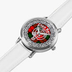 Scottish Kerr Clan Tartan Crest Badge Silver Automatic Watch Size 46mm