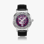 Scottish Montgomery Clan Tartan Crest Badge Silver Automatic Watch Size 46mm