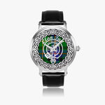 Tait Scottish Clan Tartan Crest Badge Silver Automatic Watch Size 46mm