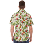 Men Hawaiian Shirt Exotic Tropical Pineapple Floral Hawaiian Men Short Sleeve Shirt