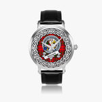Stewart of Appin Scottish Clan Tartan Crest Badge Silver Automatic Watch Size 46mm
