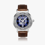 Scottish Angus Modern Clan Tartan Crest Badge Silver Automatic Watch Size 46mm
