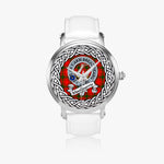 MacQuarrie Scottish Clan Tartan Crest Badge Silver Automatic Watch Size 46mm