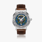 MacCorquodale Scottish Clan Tartan Crest Badge Silver Automatic Watch Size 46mm