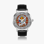 Chattan Scottish Clan Tartan Crest Badge Silver Automatic Watch Size 46mm