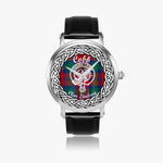 Cobb Scottish Clan Tartan Crest Badge Silver Automatic Watch Size 46mm