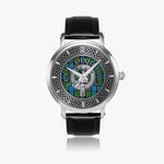 Clan Colquhoun Crest & Tartan Knot Sterling Silver Unisex Automatic Watch (Silver) Size 46mm