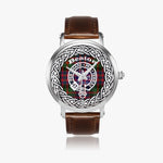 Beaton Scottish Clan Tartan Crest Badge Silver Automatic Watch Size 46mm