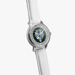 Scottish Johnstone Clan Tartan Crest Badge Silver Automatic Watch Size 46mm