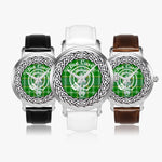 Currie surname last name Scottish Tartan Crest Silver Automatic Watch Size 46mm
