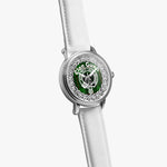 Scottish Gunn Ancient Clan Tartan Crest Badge Silver Automatic Watch Size 46mm