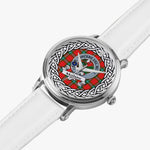 Maclaine Scottish Clan Tartan Crest Badge Silver Automatic Watch Size 46mm