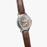 Gibson Scottish Clan Tartan Crest Badge Silver Automatic Watch Size 46mm