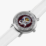 Broun Scottish Clan Tartan Crest Badge Silver Automatic Watch Size 46mm