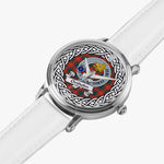 Chisholm Scottish Clan Tartan Crest Badge Silver Automatic Watch Size 46mm