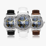 Scottish Bell Clan Tartan Crest Badge Silver Automatic Watch Size 46mm