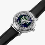 Fisher Scottish Clan Tartan Crest Badge Silver Automatic Watch Size 46mm