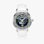 Scottish MacEwen Clan Tartan Crest Badge Silver Automatic Watch Size 46mm