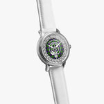 Scottish Durie Clan Tartan Crest Badge Silver Automatic Watch Size 46mm
