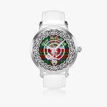 McCulloch Clan Tartan Crest Badge Silver Automatic Watch Size 46mm