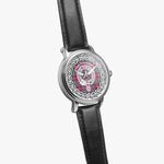 Scottish Crawford Clan Tartan Crest Badge Silver Automatic Watch Size 46mm
