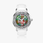Scottish Muirhead Clan Tartan Crest Badge Silver Automatic Watch Size 46mm