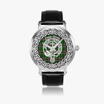 Scottish Gray Clan Tartan Crest Badge Silver Automatic Watch Size 46mm