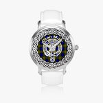 Scottish Muir Clan Tartan Crest Badge Silver Automatic Watch Size 46mm