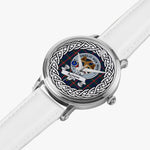 Agnew Scottish Clan Tartan Crest Badge Silver Automatic Watch Size 46mm
