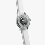 MacBrayne Scottish Clan Tartan Crest Badge Silver Automatic Watch Size 46mm